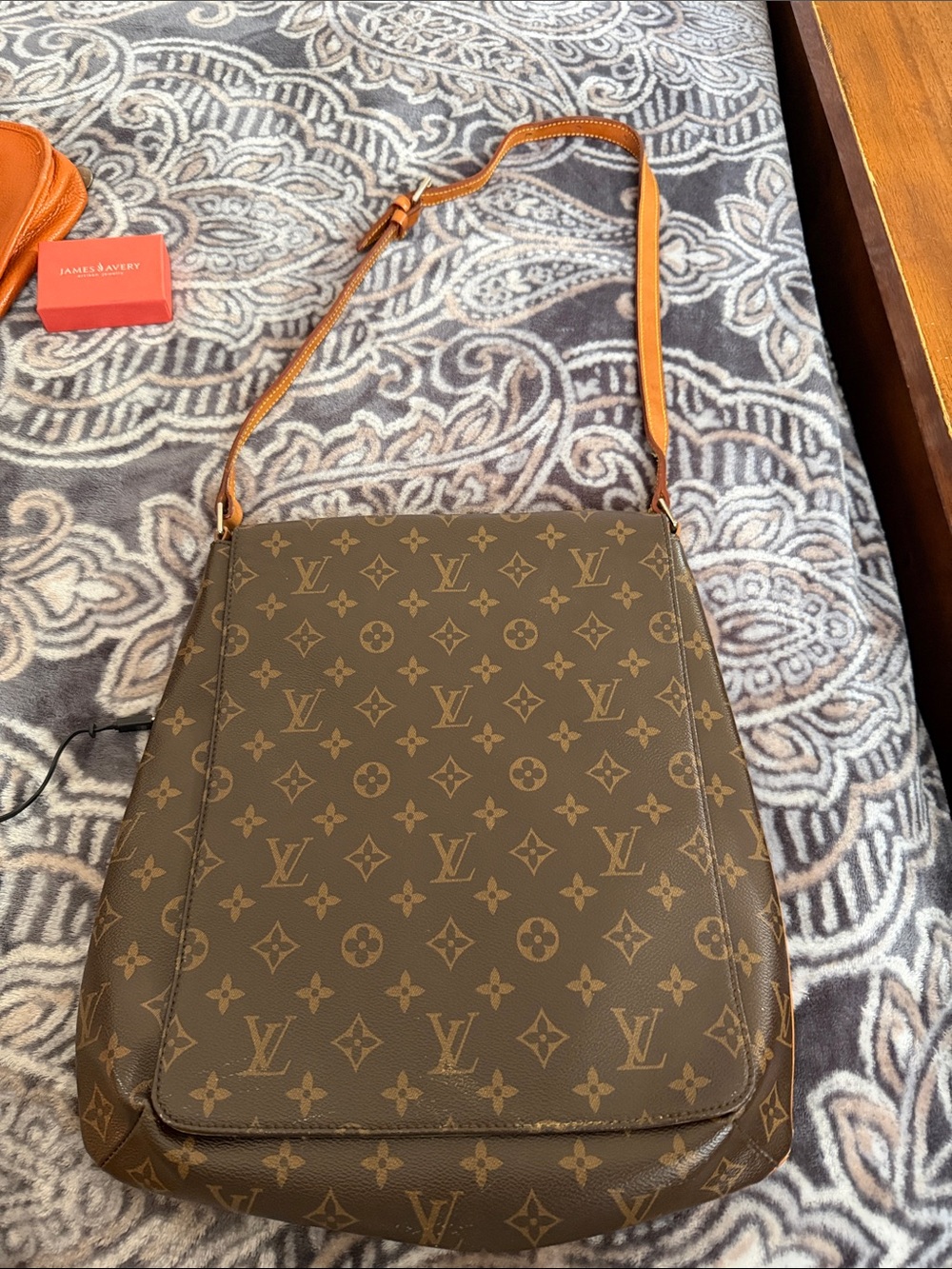 Louis Vuitton Monogram Shoulder Bag in Brown and Tan